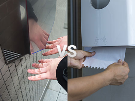 Hand dryers vs paper towels