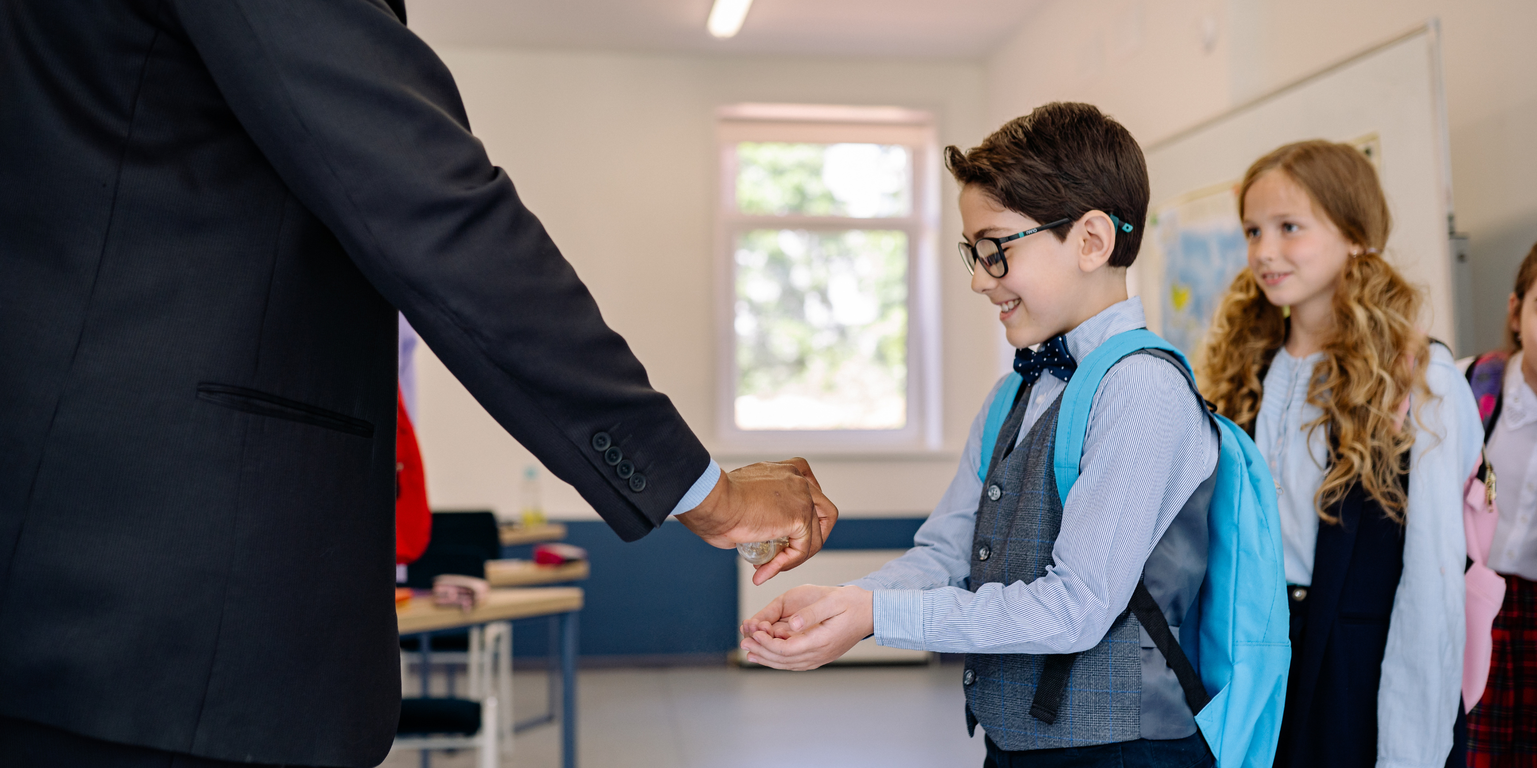 Hand sanitiser in schools
